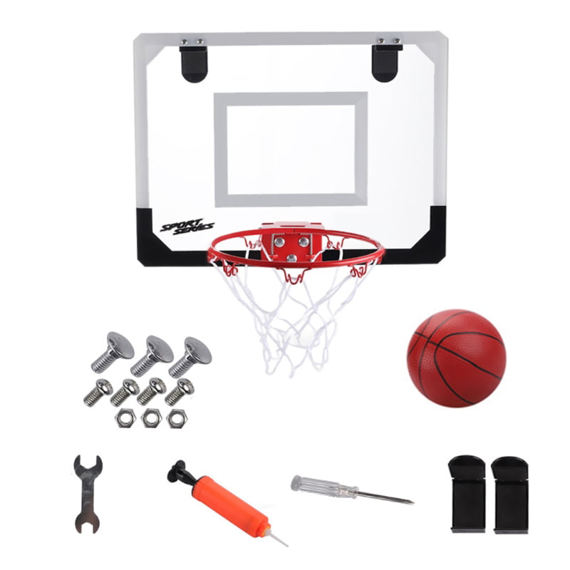 ZHENAI Kids Basketball Hoop and Backboard Set Basketball Hoop Outdoors Wall Mounted with Net Ball and Pump Portable Indoor Outdoor Sport Toys for Kids