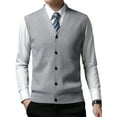 thumbnail image 5 of Hanerdun Mens Sleeveless Cardigan Male Button-Down Sweater Vests Gray L, 5 of 5