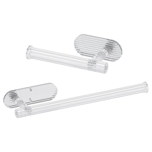 HEMOTON 2 Pcs Modern Plastic Wrap Storage Rack 32.50X8.50X4.50CM Transparent