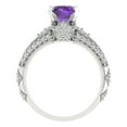 thumbnail image 4 of Clara Pucci 14K White Gold Round Cut 1.5Ct Natural Amethyst Engagement Ring + Matching Band - Luxury Box Included, 4 of 7