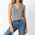 thumbnail image 6 of idosla Boho Tops for Women Teen Girl Trendy Print V Neck Sleeveless Tank Tops Casual Basic Tees Lightweight Shirts Summer Clothes (Grey, M), 6 of 6