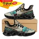 thumbnail image 1 of Zapatos de plataforma étnicos tribales aztecas para mujer, zapatos casuales de malla, zapatillas de deporte de malla transpirables con cordones y estampado Dreamchers, 1 of 6