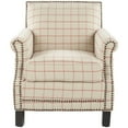 thumbnail image 2 of SAFAVIEH Easton Club Chair In Plaid Brass Nail Head Tan / Red, 2 of 8