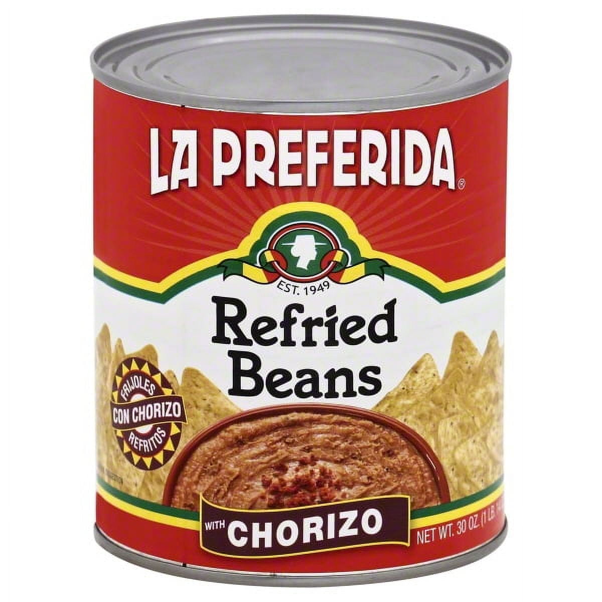 (3 pack) La Preferida Refried Beans with Chorizo, 30 oz
