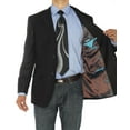 thumbnail image 5 of LN LUCIANO NATAZZI Mens Two Button Notch Lapel Blazer Modern Fit Suit Jacket Black, 5 of 5