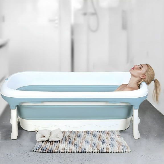 58/50/46 inch Foldable Bathtub, Portable Bathtub for Adult Kids, Large Collapsible Tub, Freestanding Surround Collapsible Bathtub, Effortless Folding Bathtub, Hot Bath, Ice Bath