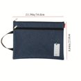 thumbnail image 2 of 1pc New Design Double Layer Zipper Oxford Fabric Simple Stylish Large Capacity Relaxed Pack A4 Document Bag Tote Business Office Organizer, 2 of 5