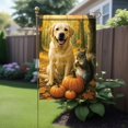 thumbnail image 5 of Thanksgiving Fall Garden Flag With Dog And Squirrel Design 12x18 Inch Double-Sided Pumpkin Leaf Yard Banner For Porch Lawn Pathway Autumn Outdoor Welcome Sign, 5 of 6