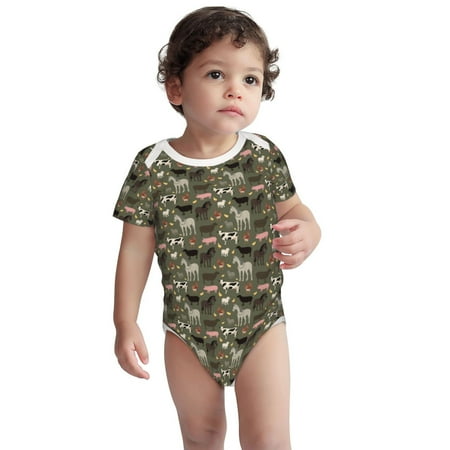 

Fotbe Farm Animals Pattern Unisex-baby Short-sleeve Bodysuit Short Sleeve Bodysuits One-piece 100% Organic Cotton for Infant Baby Boys Unisex-3 Months