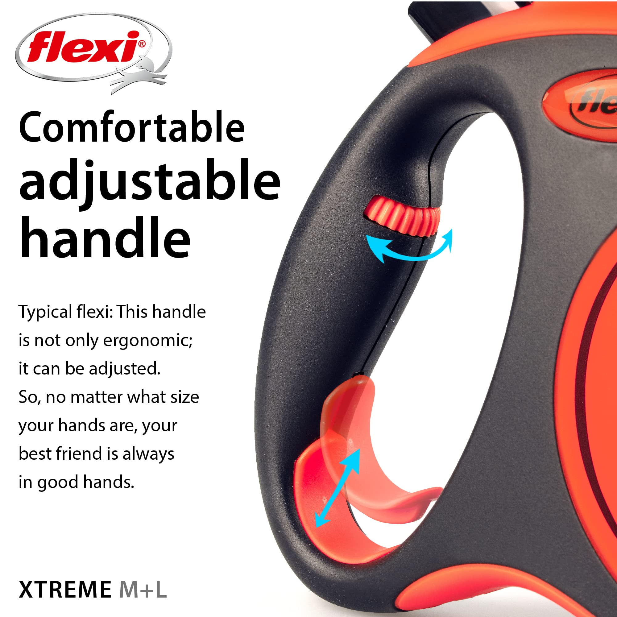 Flexi 840317109672 16 ft. Xtreme Retractable Leash, Orange & Black - Large