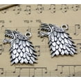 thumbnail image 2 of U8MO 2/10/30pc Retro Crafts Jewelry Making Wolf's Head Alloy Charms Pendant 36x26mm-30pcs, 2 of 4