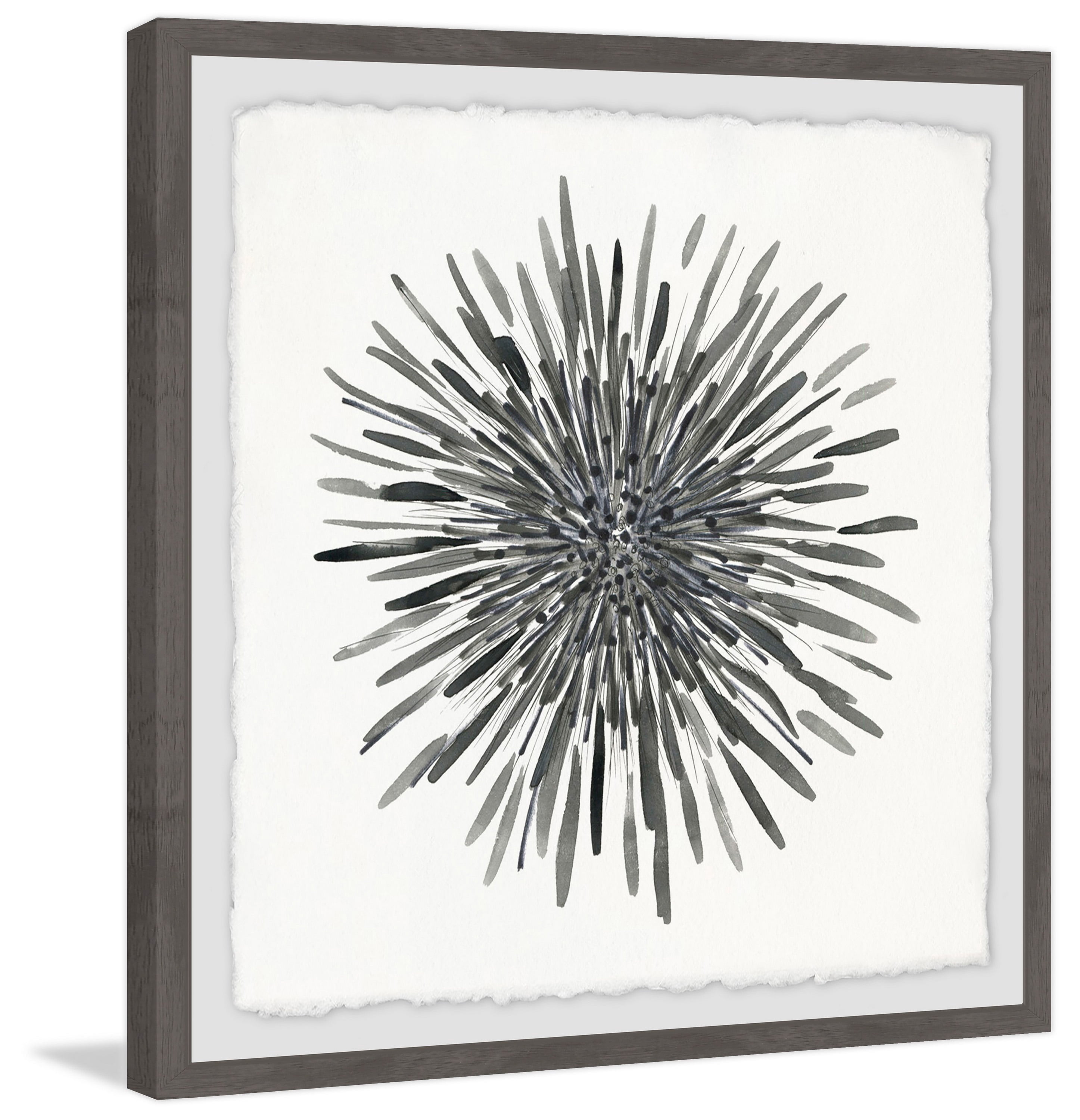 Marmont Hill Burst of Grey Framed Wall Art, 18" x 18"