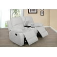 thumbnail image 3 of Manual Brown Recycled Leather 2 Seat Loveseat Living Room Loveseat, 3 of 5