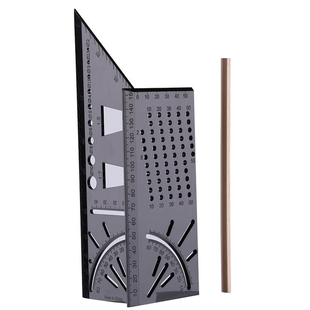 Carpintería de la carpintería Scribe Mark Lineout Ruler 3D Mitre Angle Midure Square Gauge