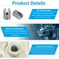 thumbnail image 4 of Uxcell 40 pack 303 Stainless Steel Self-Tapping Threaded Inserts M4 x M6.5 x 8mm, 4 of 6