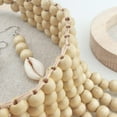 thumbnail image 5 of BOCAR Boho African Wooden Beaded Bib Statement Necklace Strands Layered Cluster Chunky Collar Choker Wood Necklace for Women Fashion Costume Jewelry (N0065-Off White+Shell), 5 of 8
