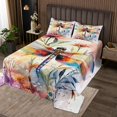 thumbnail image 2 of Erosebridal Cartoon Dragonfly Coverlet Set Queen, Chic Colorful Floral Bedding Set, Spring Garden Decor, Ultra Soft 3 Pieces, 2 of 5