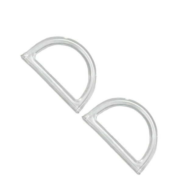 kurtrusly Chic 2Pcs Women Purse Handles Belt Replacement for Tote Purse DIY Handmade clear D shape 1Set
