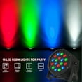 thumbnail image 2 of Rosnek 18 LEDs Stage Par Lights DMX Control Sound Activated with Remote Uplights for Wedding Christmas Party Stage Lighting, 2 of 7