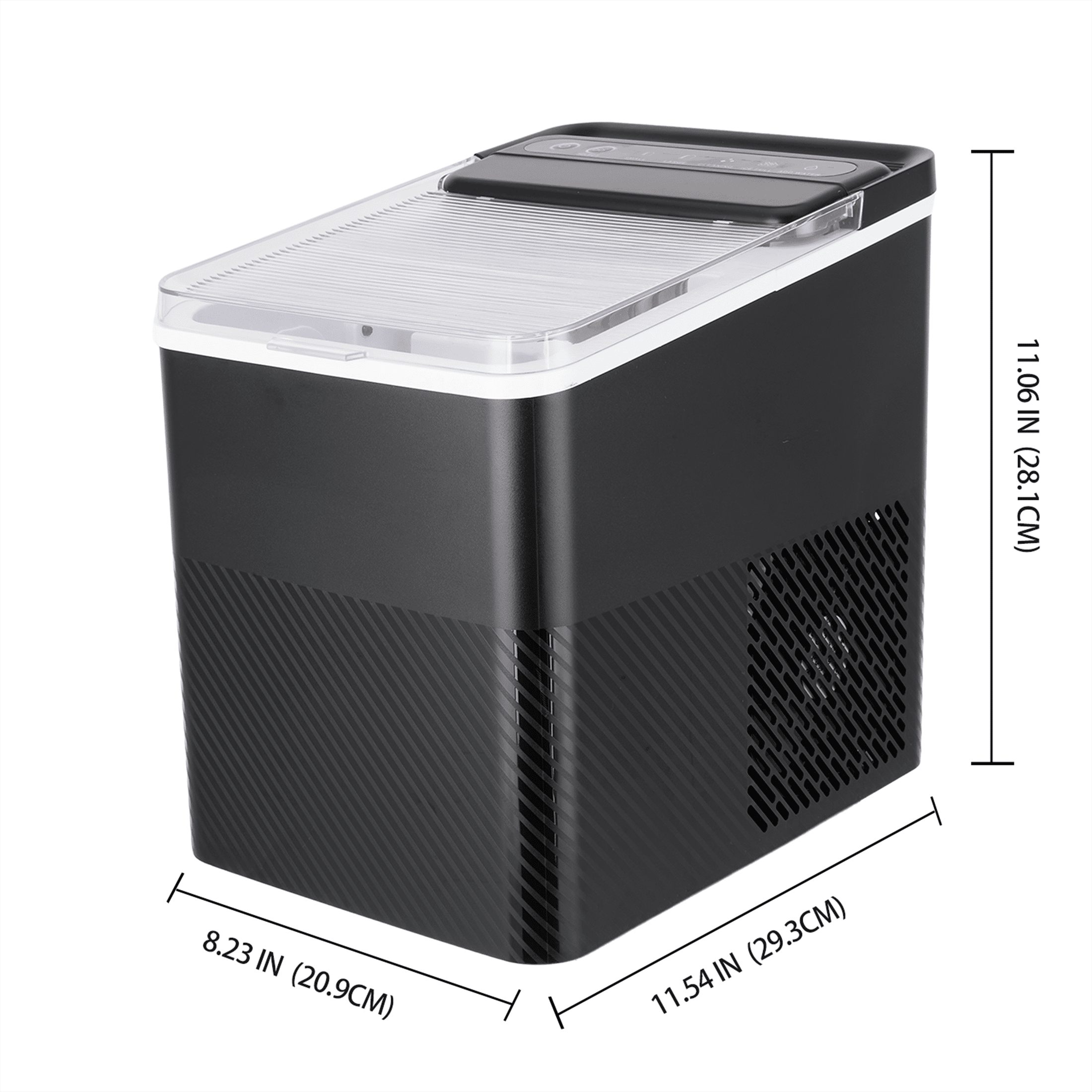 Mainstays Portable Countertop Ice Maker, 26 lbs Per Day, Compact Ice Machine with Quick Ice Cycles, No Plumbing Required, Black