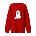 thumbnail image 5 of Up to 50% off Halloween Women Oversized Sweatshirt without Hood Cute Ghost Pumpkin Printed Graphic Pullover Holiday Tops (XL, Red), 5 of 5