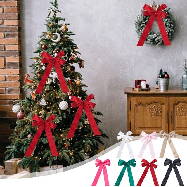 onlyliua Liquidación de Rebajas de Hoy Adorno Colgante de Lazo Navideño, Corona para Árbol de Navidad, Ramo de Flores, Caja de Regalo, Decoración de Regalo, Decoración de Flores