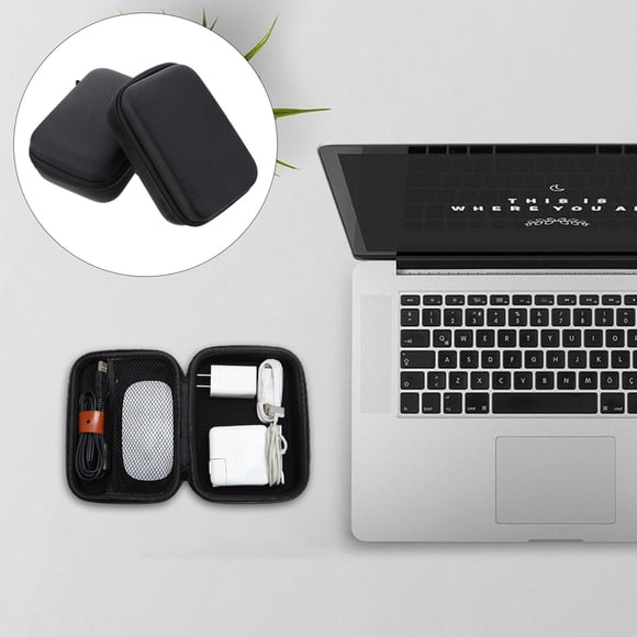 TABLZONE 2Ud Estuche Compacto Para Guardar Ratón Y Auriculares Con Material Premium Negro