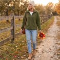 thumbnail image 7 of Sorvello Women's Lightweight Fleece Lined Jacket, Long Sleeve Casual Fall Outerwear With Pockets Army Green L, 7 of 7