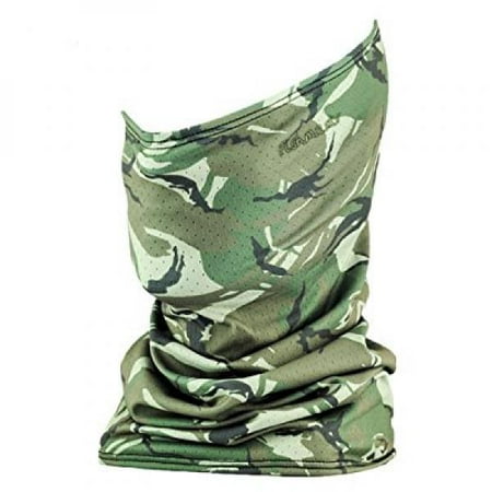 Sun Wind Light Fishmasks Single Layer Neck Gaiter - Lightweight, Fishing Protection From Sun, Wind And Moisture - Made In USA - UPF 50+ Moisture-Wicking Fabric - Wood Camo ()
