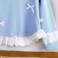 thumbnail image 4 of FAIWAD Girls Long Sleeve Tops Crew Neck Ribbed Knit Casual Pullover Cute Lace Trim Bow Shirts, 4 of 5
