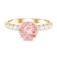 thumbnail image 5 of Rosec Jewels 2 Carat IGI Certified Lab Grown Pink and White Diamond Engagement Ring - VS1 Grade, 18K Yellow Gold, US 7.00, 5 of 9