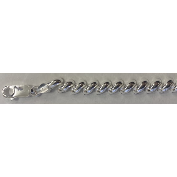 Sterling Silver San Marco 6.3mm Wide Hollow Link Bracelet Chain 7" 925 Jewelry Female Unisex
