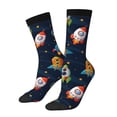 thumbnail image 1 of Balery Spaceships and Stars Calcetas Largas con Estampado para Hombre y Mujer – Suaves y Transpirables, Talla Única (US 5-11), 1 of 6