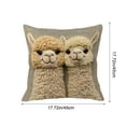 thumbnail image 3 of Cinvoph Short Lint Pillow Cover Double-Sided Cute Animal Embroidery Pillowcase for Sofa Bedroom Living Room Home Decoration 18", 3 of 6