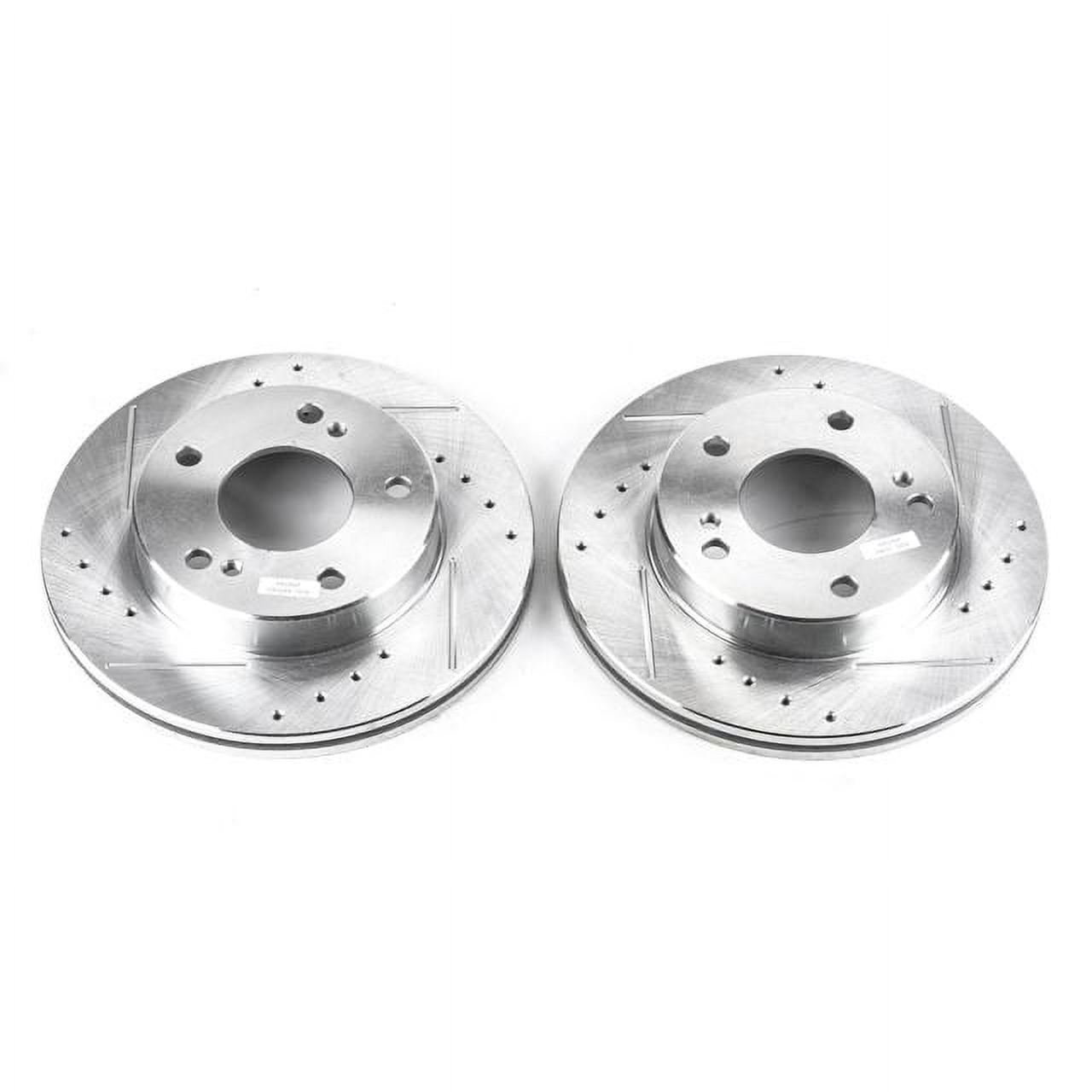 Power Stop Front Pair of Drilled and Slotted Brake Rotors JBR559XPR Fits 1995 Nissan 240SX