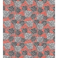 thumbnail image 3 of Floral Duvet Cover Set, Vintage Style Monochrome Flower Sketches in Oriental Art Style, Decorative 2 Piece Bedding Set with 1 Pillow Shams, Twin Size, Coral White and Charcoal Grey, by Ambesonne, 3 of 3
