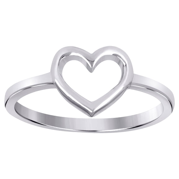 925 Sterling Silver Womens Heart Love Ring 8.4x1.5mm Wide Size 6 Statement Ring for Women