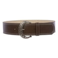 thumbnail image 1 of Womens Wide 2 1/4 " Stitching Edged Plain High Waist Leather Belt, 1 of 4