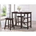 thumbnail image 1 of Benzara BM158695 Spacious Counter Height Set, Walnut Brown - 3 Piece, 1 of 1