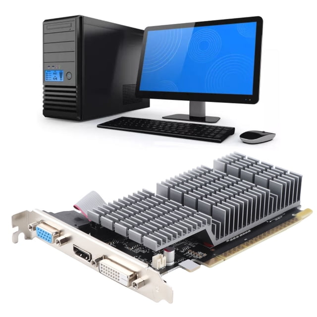 Tarjeta Gráfica De Computadora, Compatible Con DVI VGA Tarjeta Gráfica De Funcionamiento Silencioso Interfaz Multimedia HD GT710 4G GDDR3 Para Escritorio