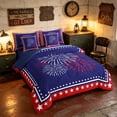 thumbnail image 2 of Manfei Stars Fireworks Twin Bedding, Independence Day Bedding Comforter Set, Red White Blue, Navy Reversible 7 Pieces, 2 of 6