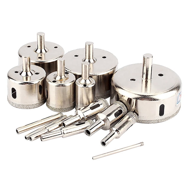 Herramientas de hardware, 14 piezas/juego de brocas para vidrio con revestimiento de diamante de 3 a 70 mm, brocas para sierra perforadora de vidrio, fiel a su promesa
