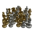 thumbnail image 1 of 32 figuras de ajedrez para reemplazar piezas faltantes. Piezas de ajedrez para tablero de doradas y plateadas para niños y adultos. Peones., 1 of 8