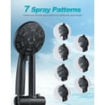 thumbnail image 2 of WOWOW Single Handle 7 Spray Patterns Wall Mounted Shower Faucet with Hand Shower 1.8 GPM in Black, 2 of 8
