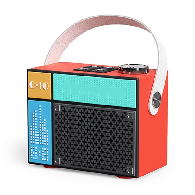 Altavoz Bluetooth Portátil, Inalámbrico y Recargable con Graves Profundos. Compatible con Tarjeta TF y Unidad USB. Decoración para el Hogar, Color Rojo.