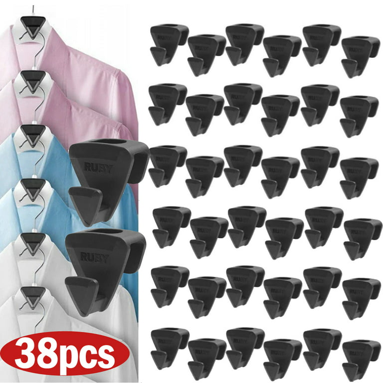 38 Pack Space Triangles Clothes Hanger Connector Hooks 