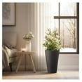 thumbnail image 4 of Exlonjet Tall Round Planter Set of 2, 13 Inch Tall Decorative Planter Pots for Outdoor Indoor Garden Patio Front Porch (Black), 4 of 6