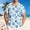 Light Blue, variant on Men's Button Down Shirts, Short Sleeve Casual Turn Down Collar Hawaii Print Fashion Tops for Men Mint Green