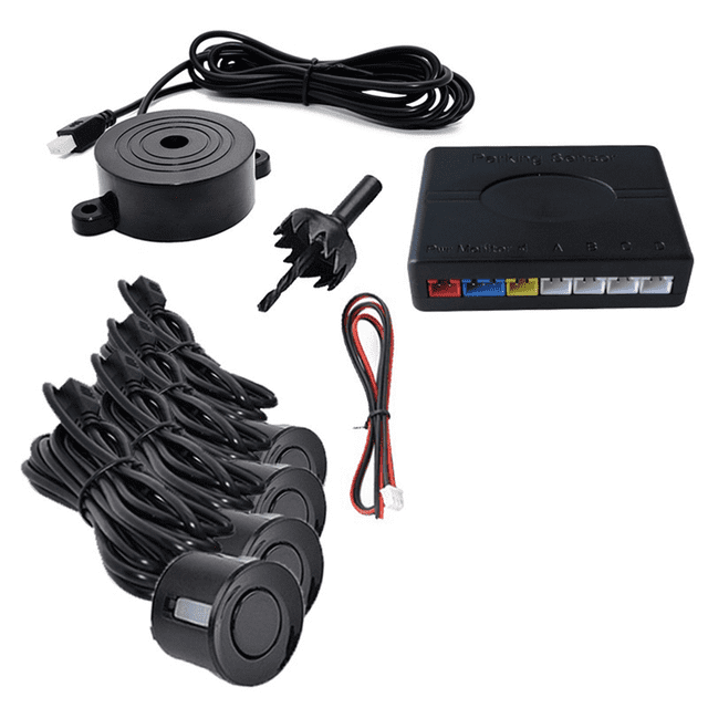 Kit de Sensor de Estacionamiento para Automóvil, 4 Sensores Universales, Zumbador, Radar de Marcha Atrás, Alerta de Sonido, de Sonda Indicadora