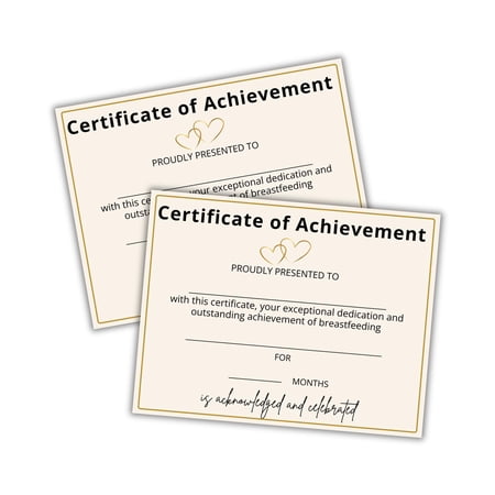 Breastfeeding Certificate of Achievement 30pk 8.5x11 Milestone Award Pin Keepsake Badge Support Normalize Encourage Mom Recognition Midwife